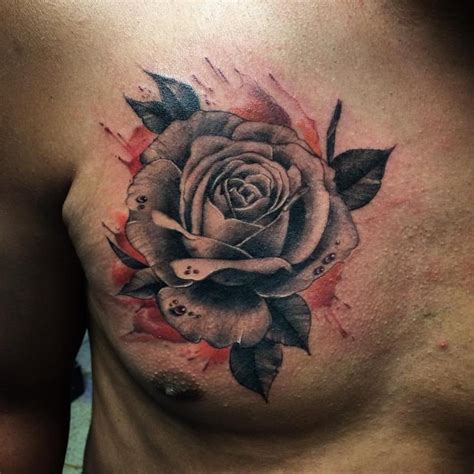 tatuajes de rosas en el pecho|tatuajes de pecho.